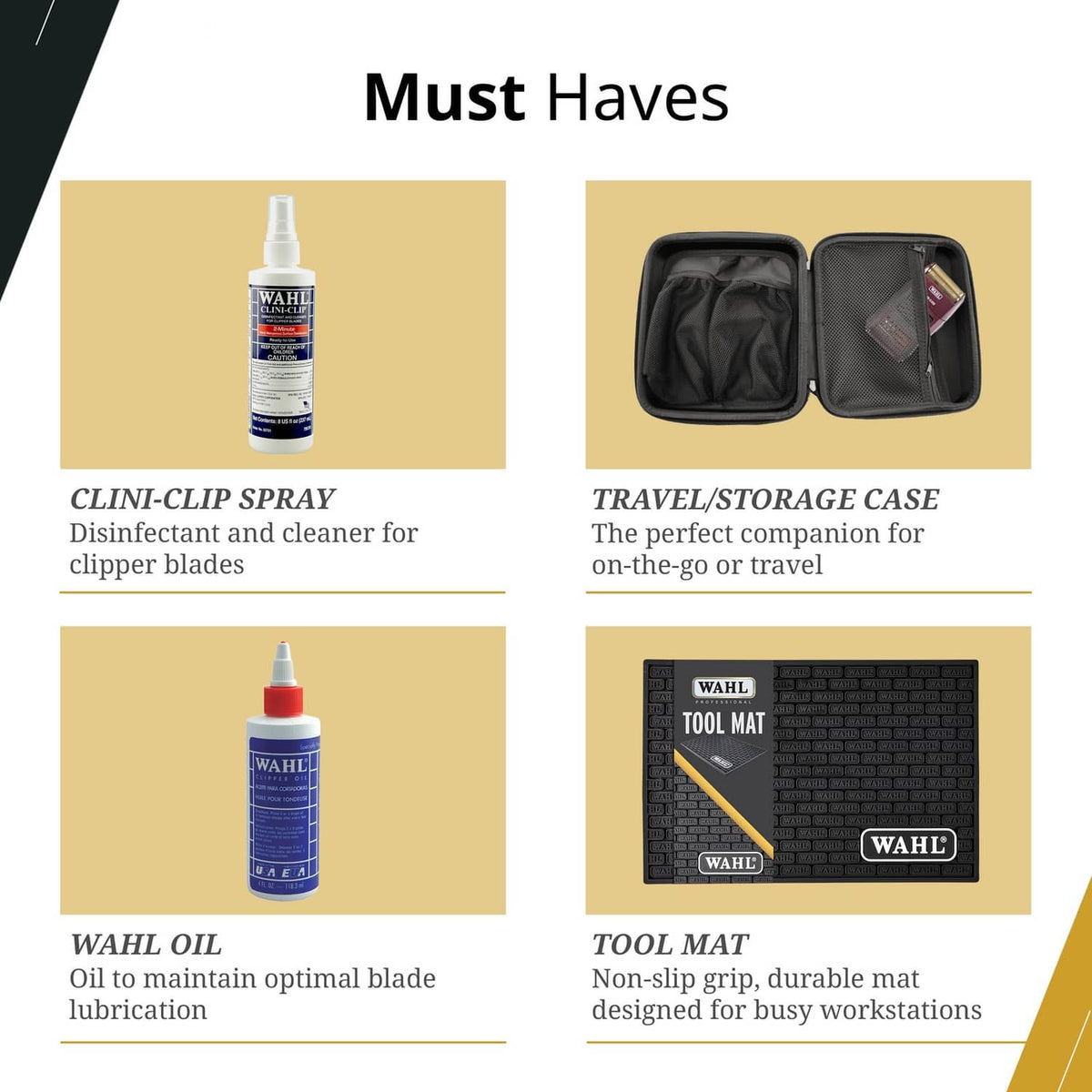 Clipper oil bottle shown in a must-have accessories promo