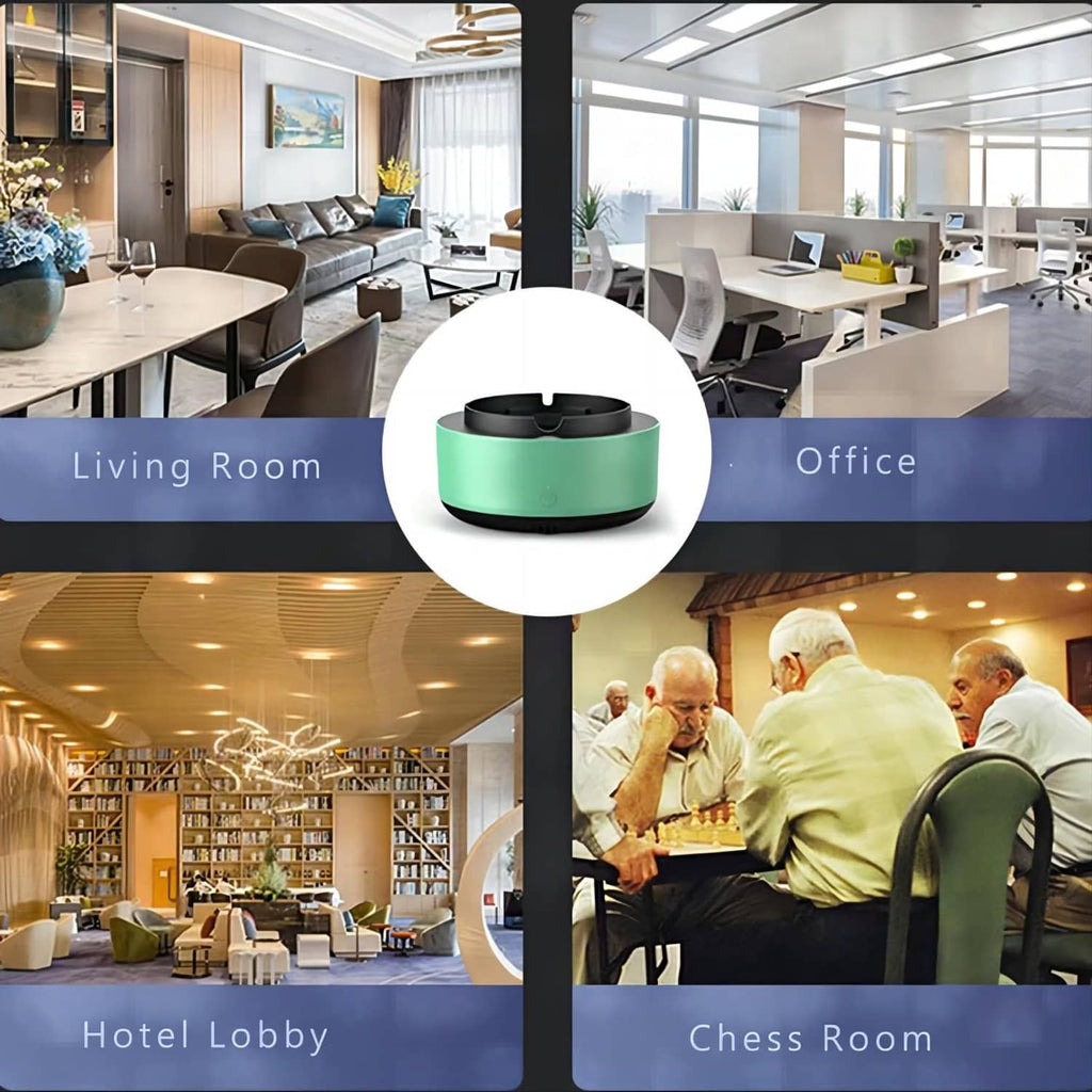 Compact white air purifier for home, office, hotel lobby, and chess room use