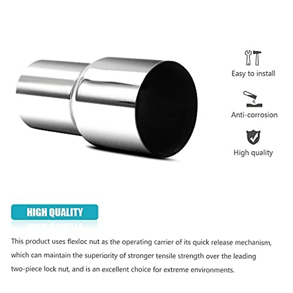 Stainless steel exhaust adapter with black inlet face and flared connection sleeve