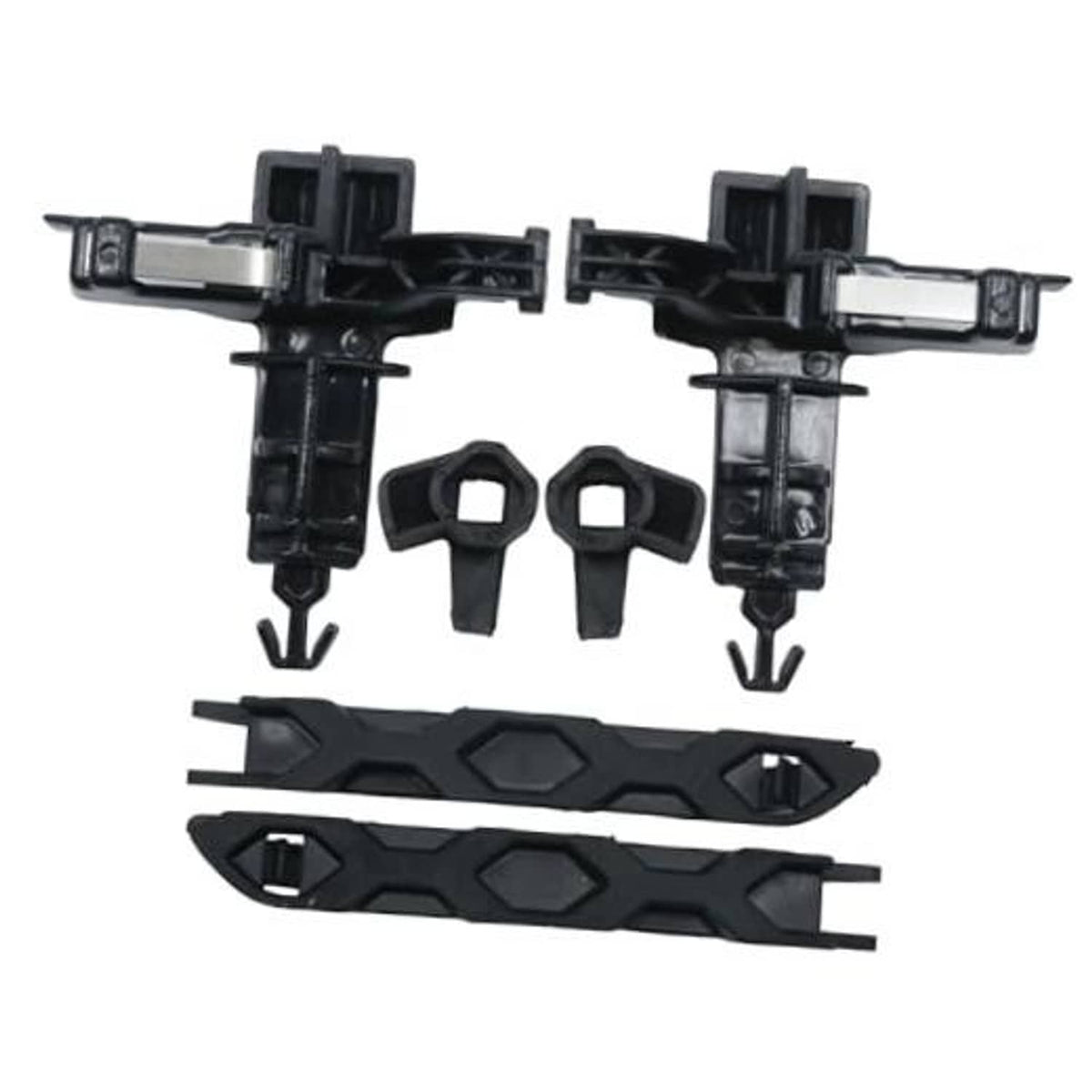 Black hood latch locking mechanism kit with release handle, hooks, and brackets