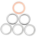 Copper and silver drain plug crush washers and gaskets, circular ring set