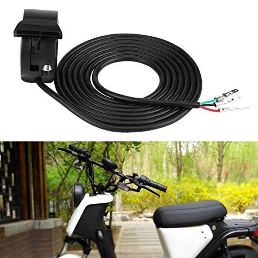 Black thumb throttle speed control with clamp mount and coiled cable for handlebar wiring