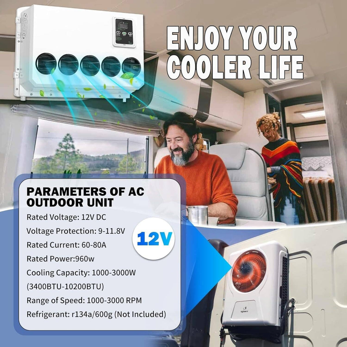 Split AC ceiling-mounted indoor unit with remote and airflow vents