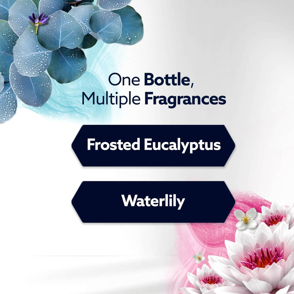 Glade CustomScent scent options: Frosted Eucalyptus and Waterlily
