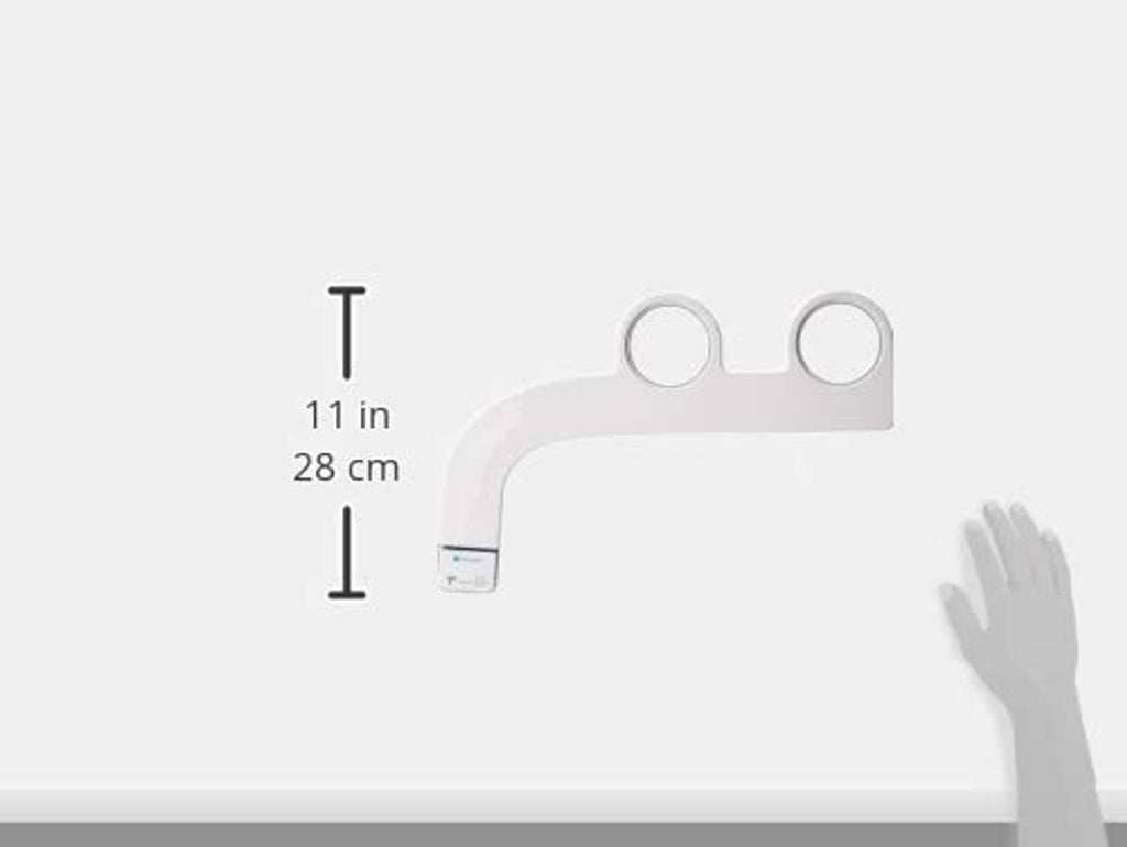 SimpleSpa thinline bidet attachment dimension diagram with 11 in measurement