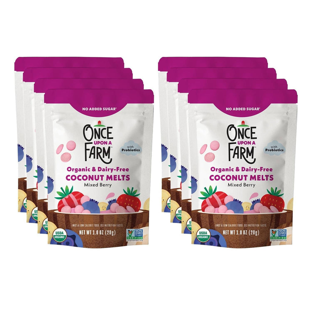 Organic coconut melts pouch, mixed berry, probiotics, no added sugar (2 pack)