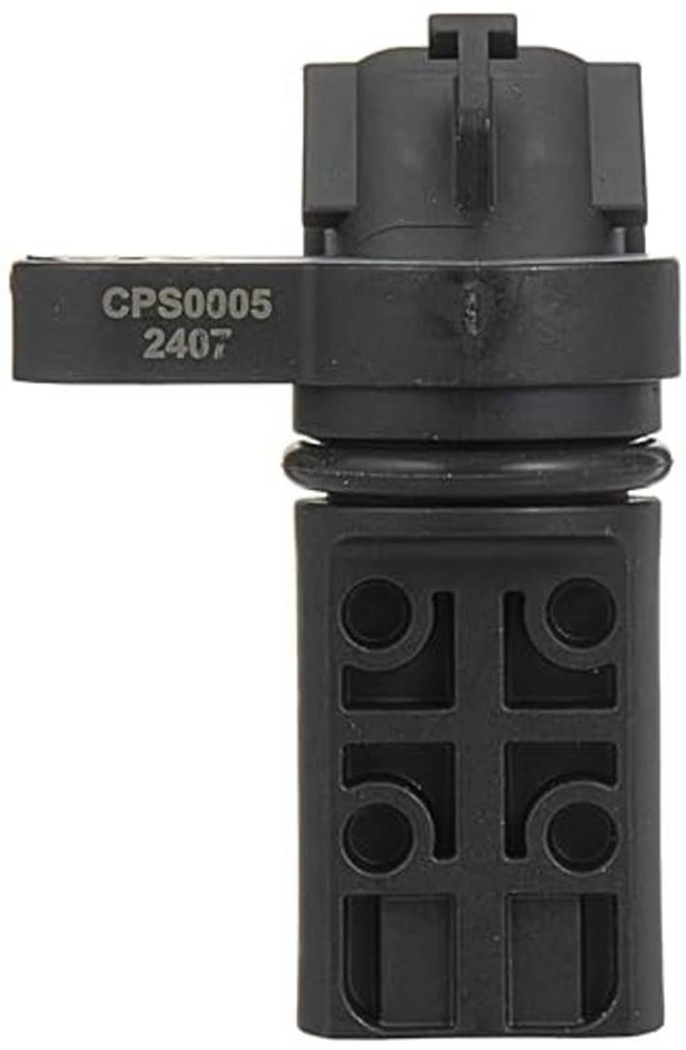 Camshaft position sensor with black body and top mounting tabs, CPS0005 2407