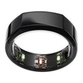 Oura black smart ring with glossy bezel and visible sensor module detail