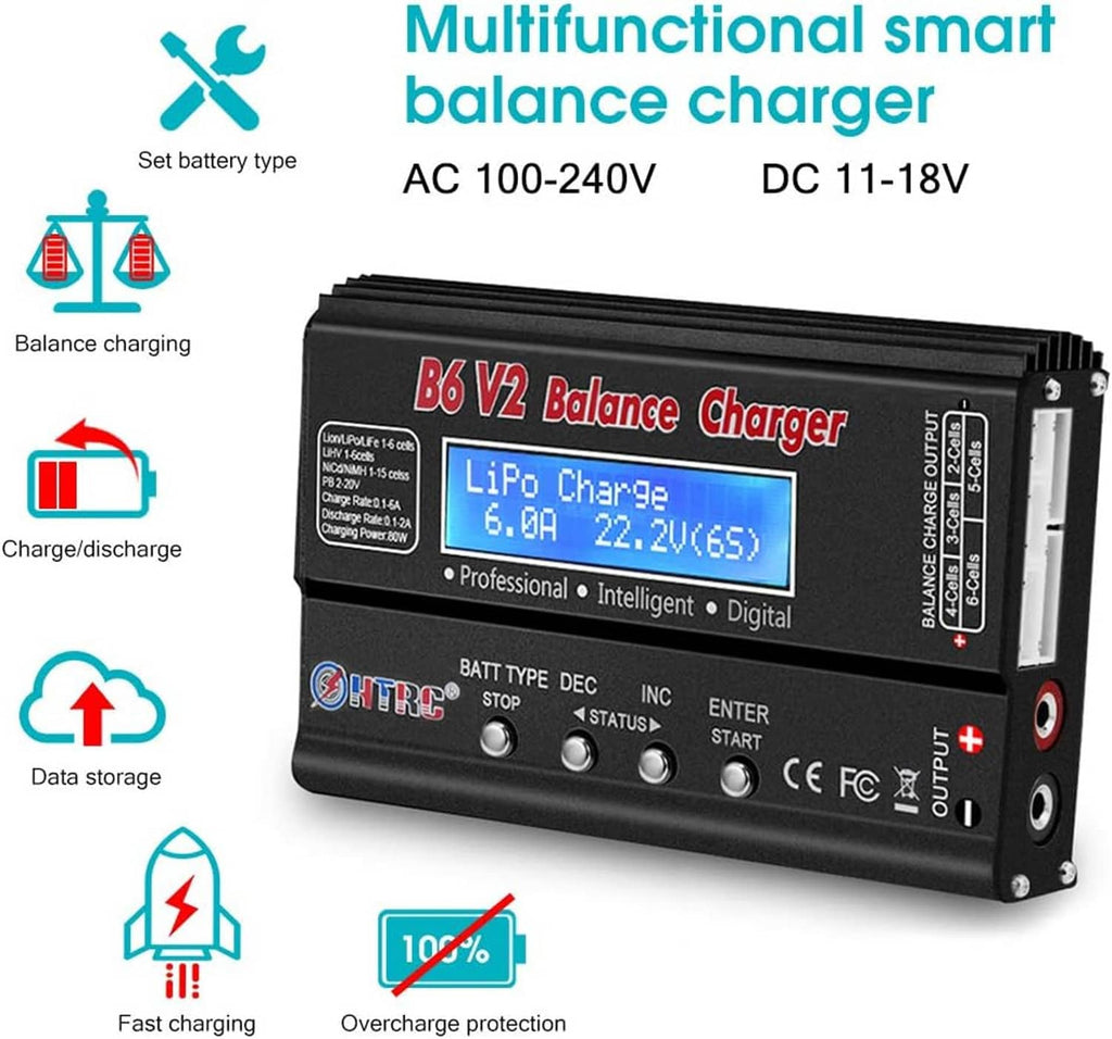 Multifunctional smart RC balance charger with LCD screen and charge/discharge controls