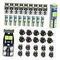 LED instrument light bulbs combo with socket caps and lime green LED chips