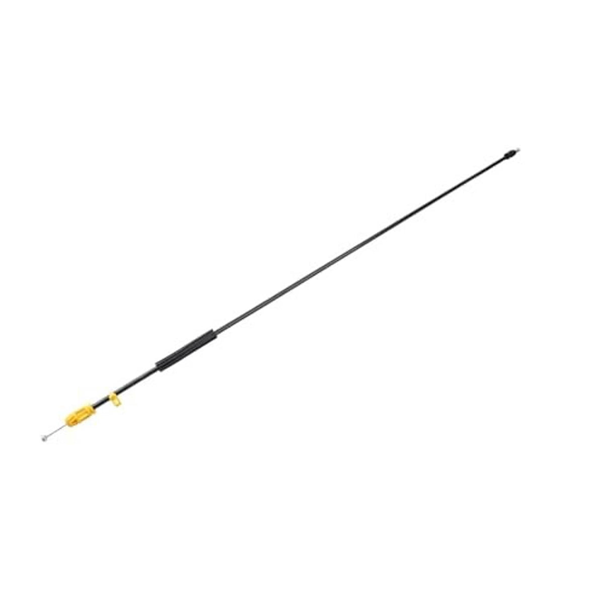 Door latch cable, black cable with yellow end terminal and small metal connector