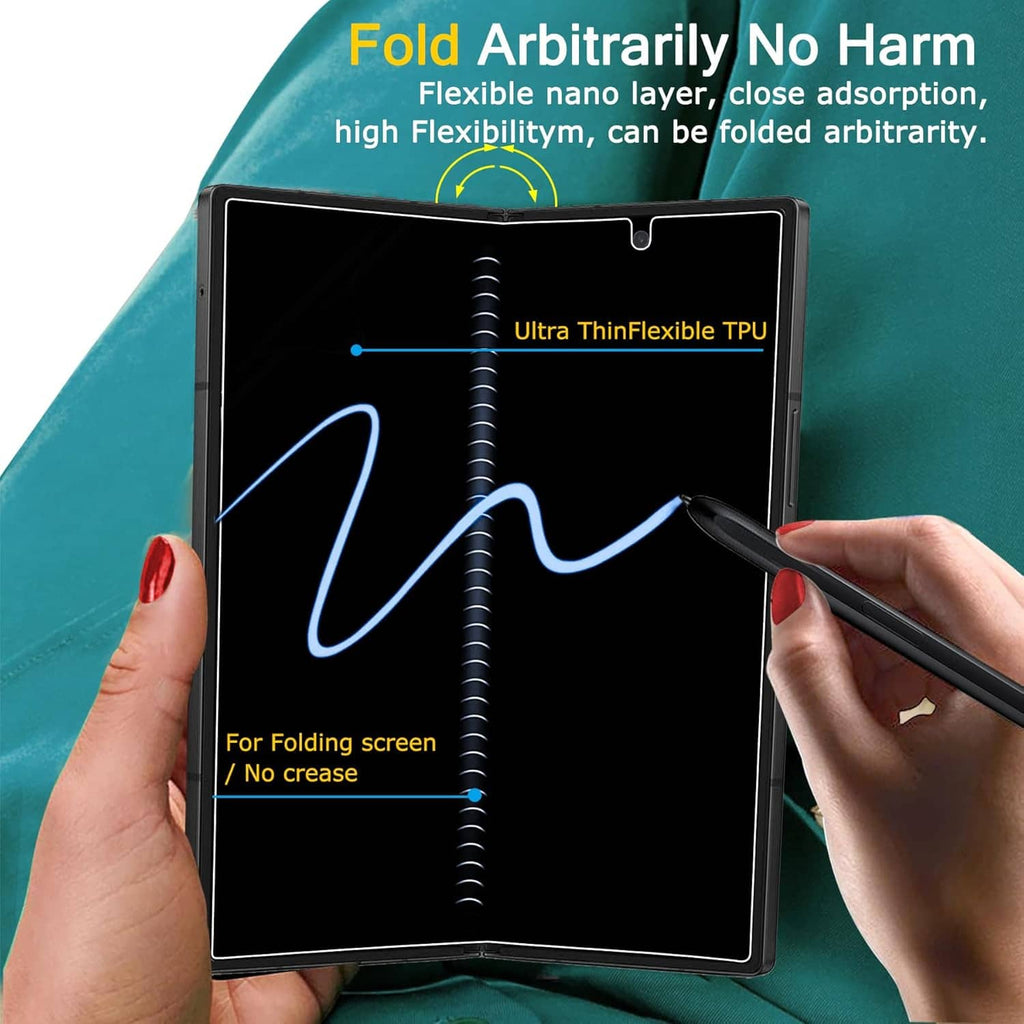 Foldable privacy screen protector film, ultra-thin black panel with cutout tab