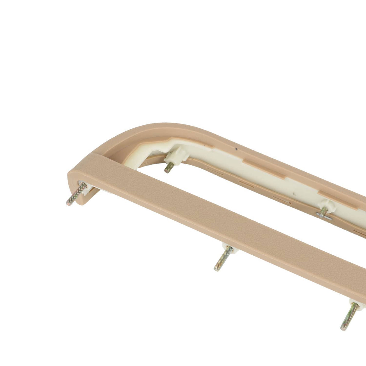 Beige armrest handle panel, showing mounting slots and inner structure