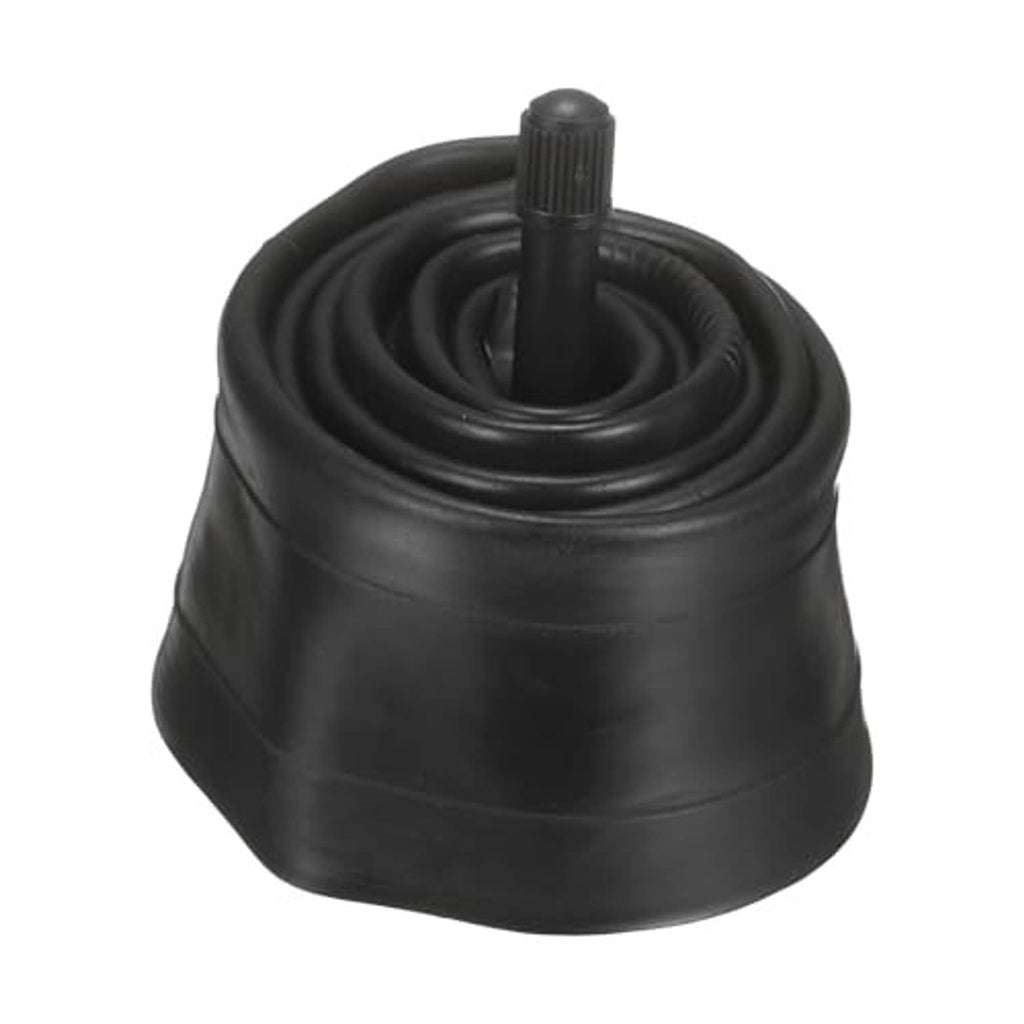 Black rubber bicycle inner tube roll with standard valve stem