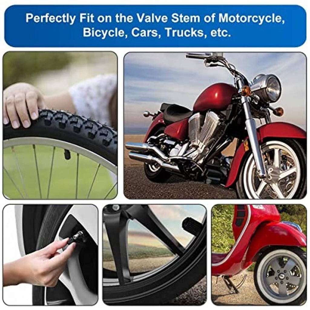 Black universal valve stem cap with ribbed body and protective cover for tires
