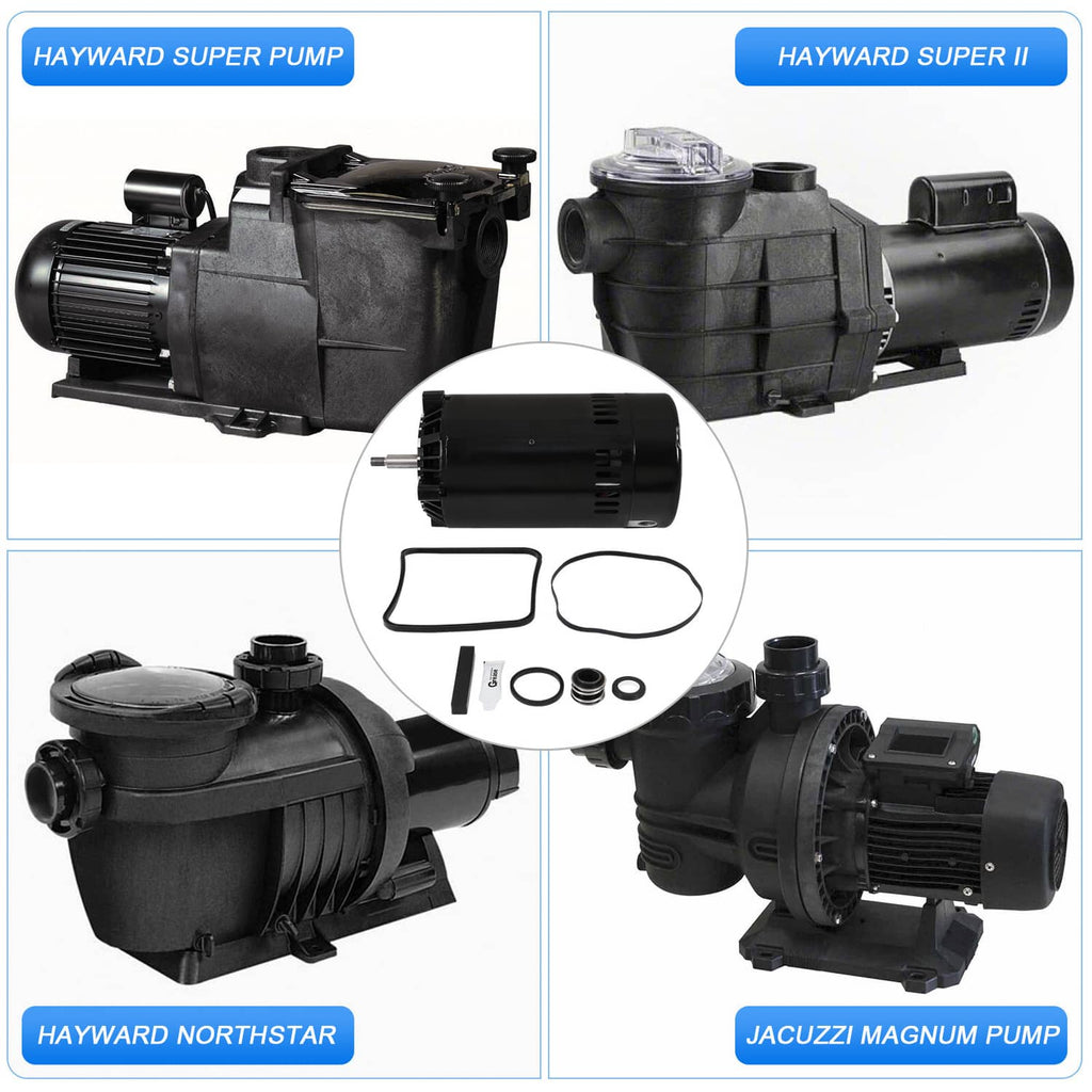Pool pump motor and seal replacement kit with multiple gaskets and O-rings