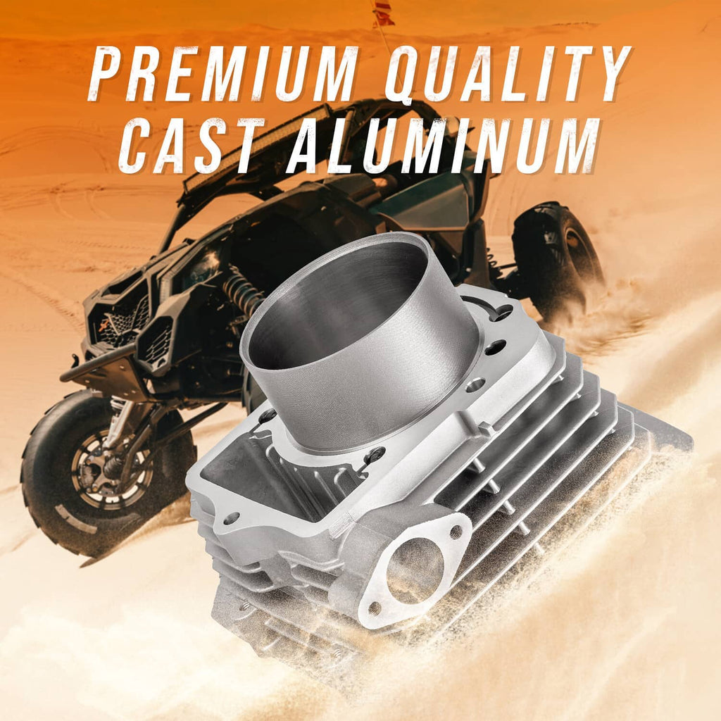 Cast aluminum cylinder with piston top end kit for engine rebuild
