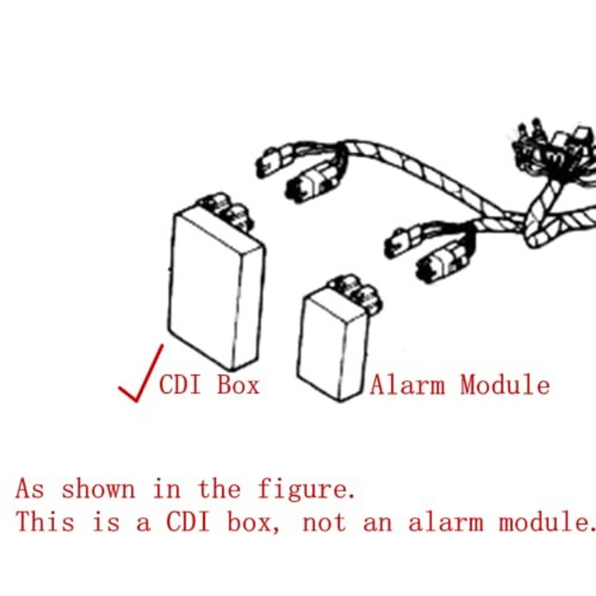 Diagram showing CDI box wiring connections and matching module blocks