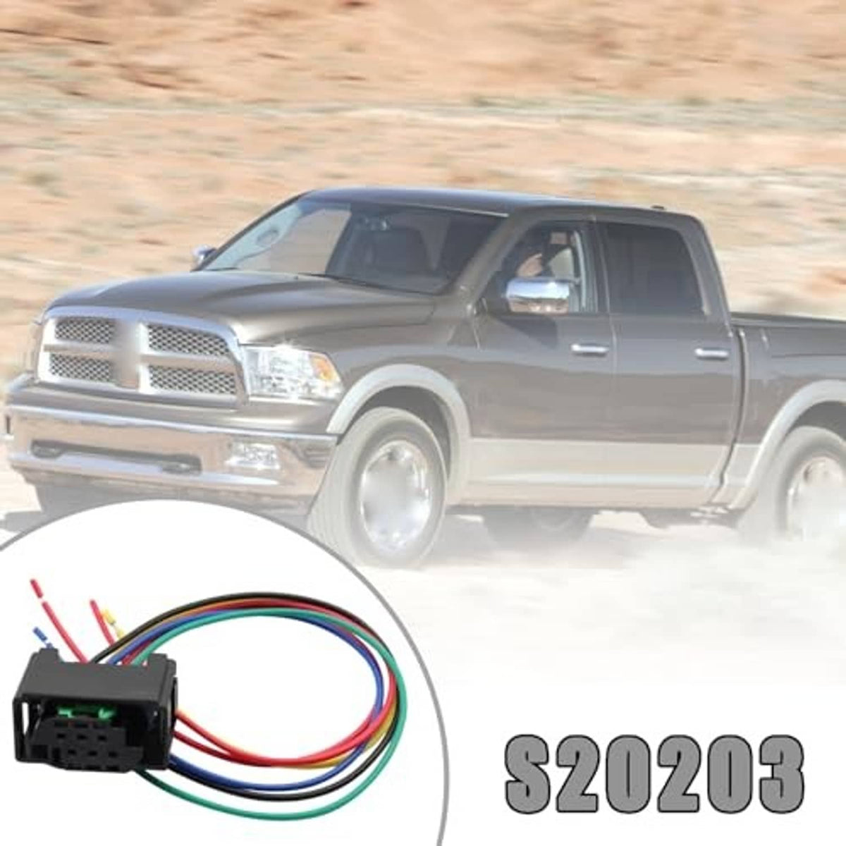 Throttle body connector harness plug with multicolor wires and compact black connector