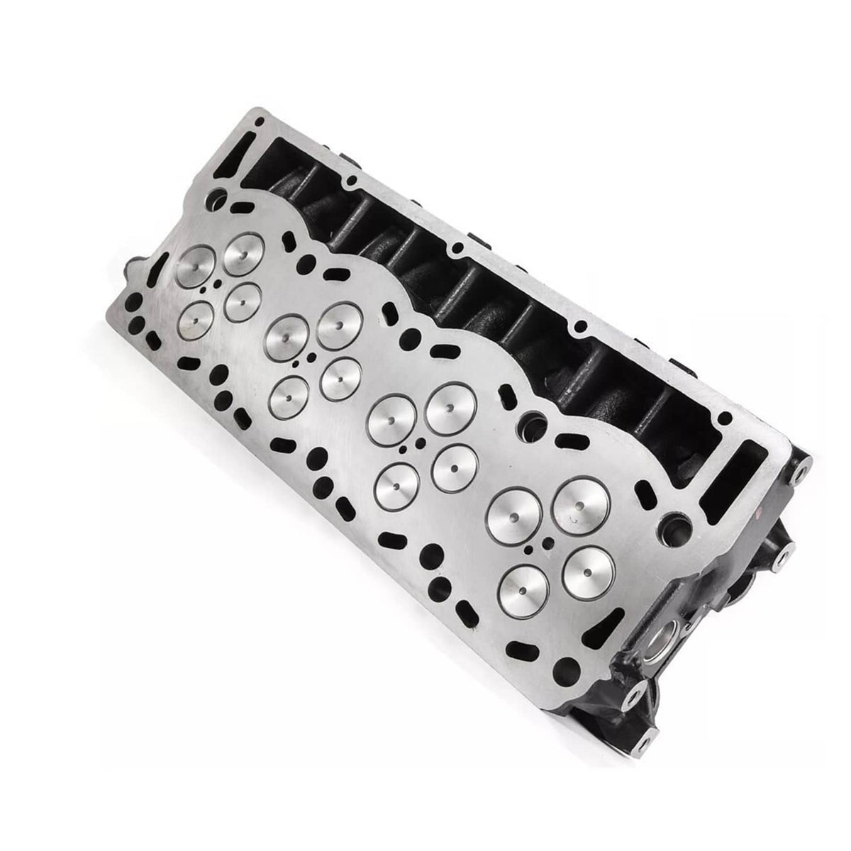 Cylinder head casting with machined combustion chambers and passage holes, no valve springs