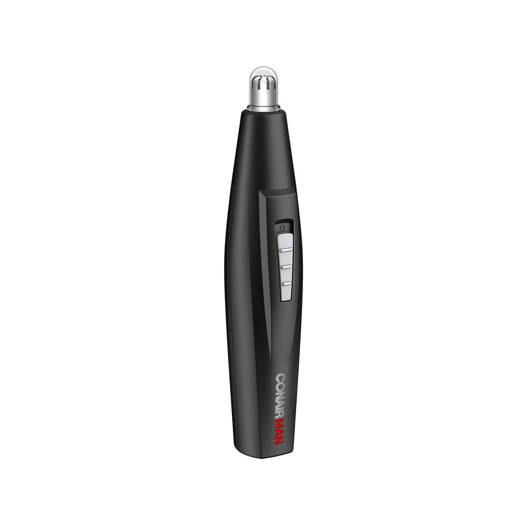 Conairman nose and ear trimmer, side view with control switch and indicator