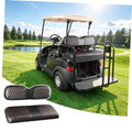 Universal golf cart seat cover, dark gray leather-look with diamond pattern cushion pads