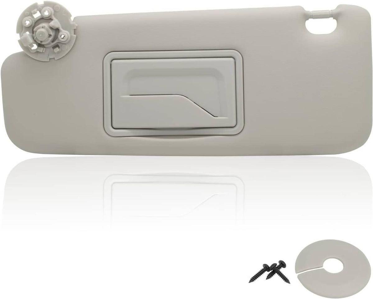 Gray left sun visor with built-in mirror and mounting hardware, for Chevrolet Cruze