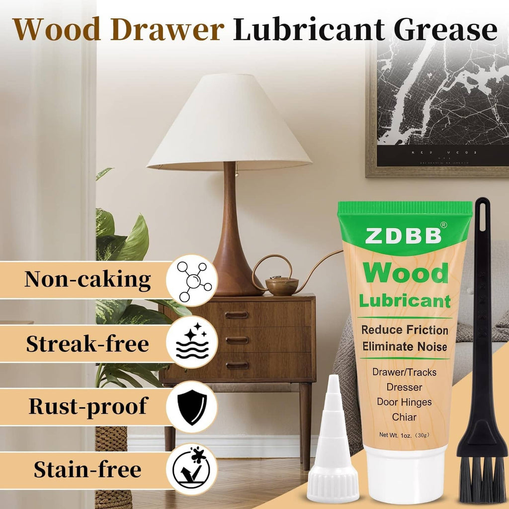 ZDBB wood lubricant tube with cone applicator and brush, for drawer and hinge surfaces