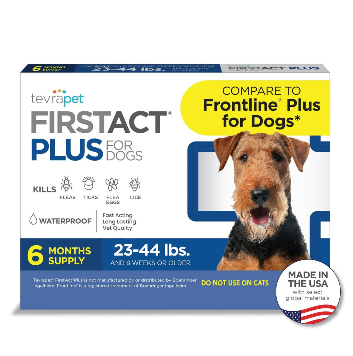 FirstAct Plus for Dogs flea and tick treatment box, medium dog pack of 1