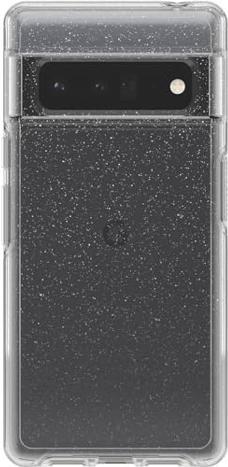Clear glitter back phone case for Pixel 6 Pro with camera lens opening