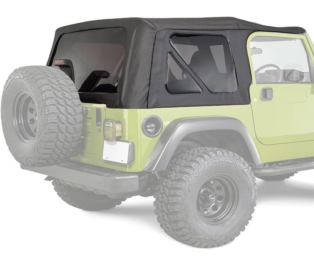 Jeep Wrangler TJ premium rear soft top with upper skins in dark gray fabric