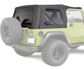 Jeep Wrangler TJ premium rear soft top with upper skins in dark gray fabric