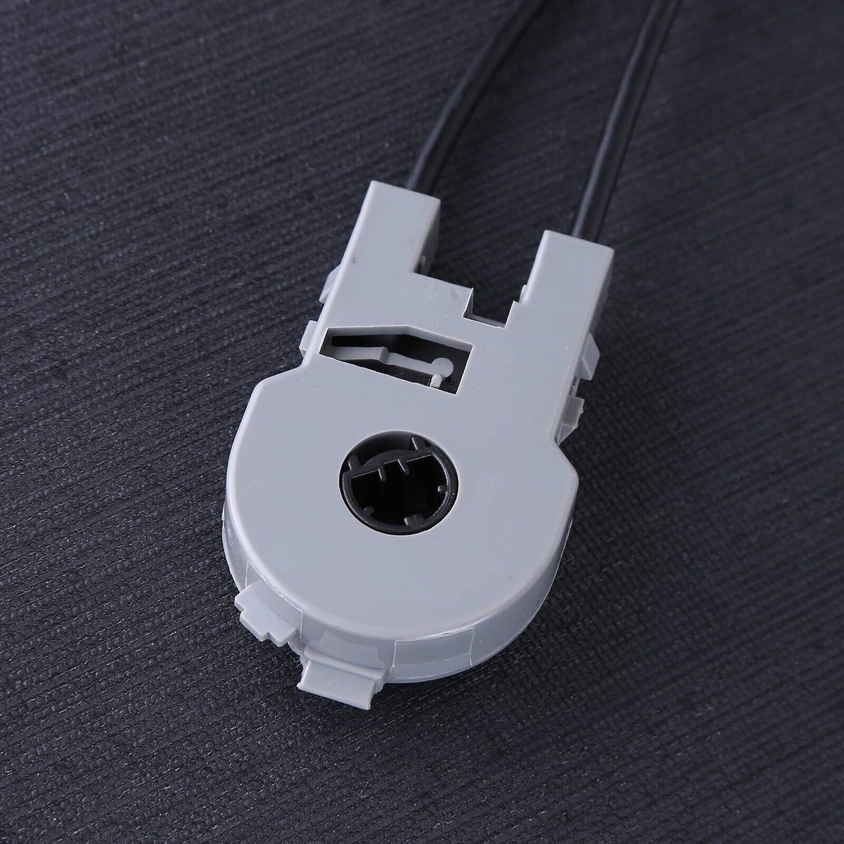 Gray HVAC heater control switch with circular socket and two wire connectors