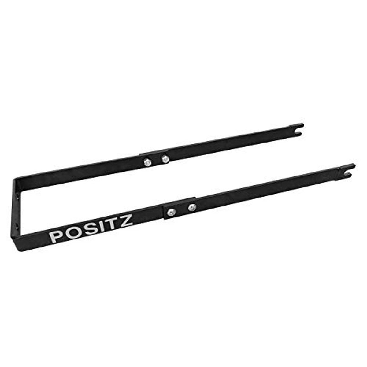 Black bicycle wheel mount holder bar set with mounting holes and POSITZ label