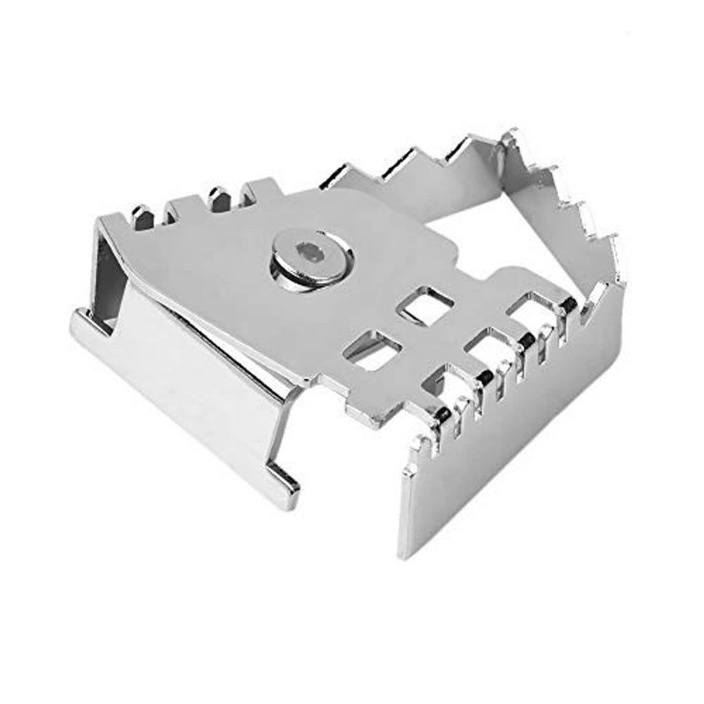 Stainless steel brake lever extension plate with lever arm and ridged grip teeth