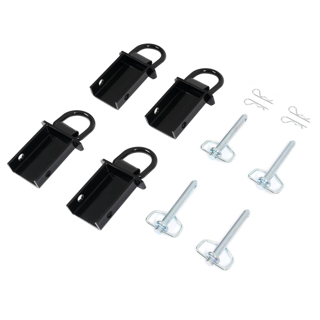 Trailer stake pocket D-rings with hardware, 4 black units plus U-bolts and cotter pins