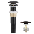 Oil-rubbed bronze bathroom sink pop-up drain with strainer basket