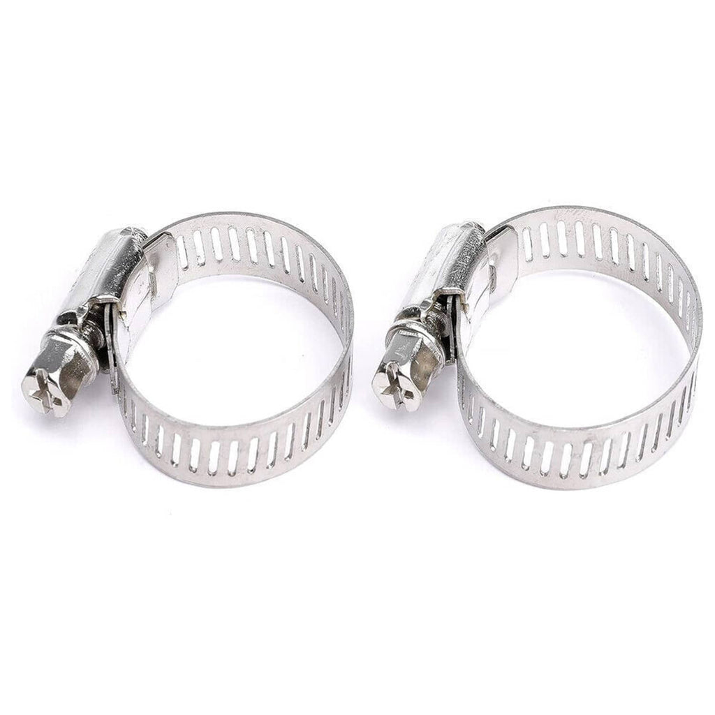 Silver metal hose clamps for heater bypass hose connections