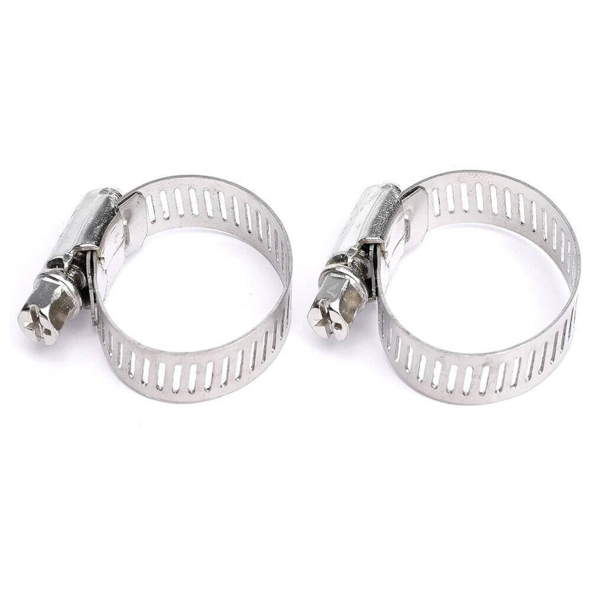 Silver metal hose clamps for heater bypass hose connections