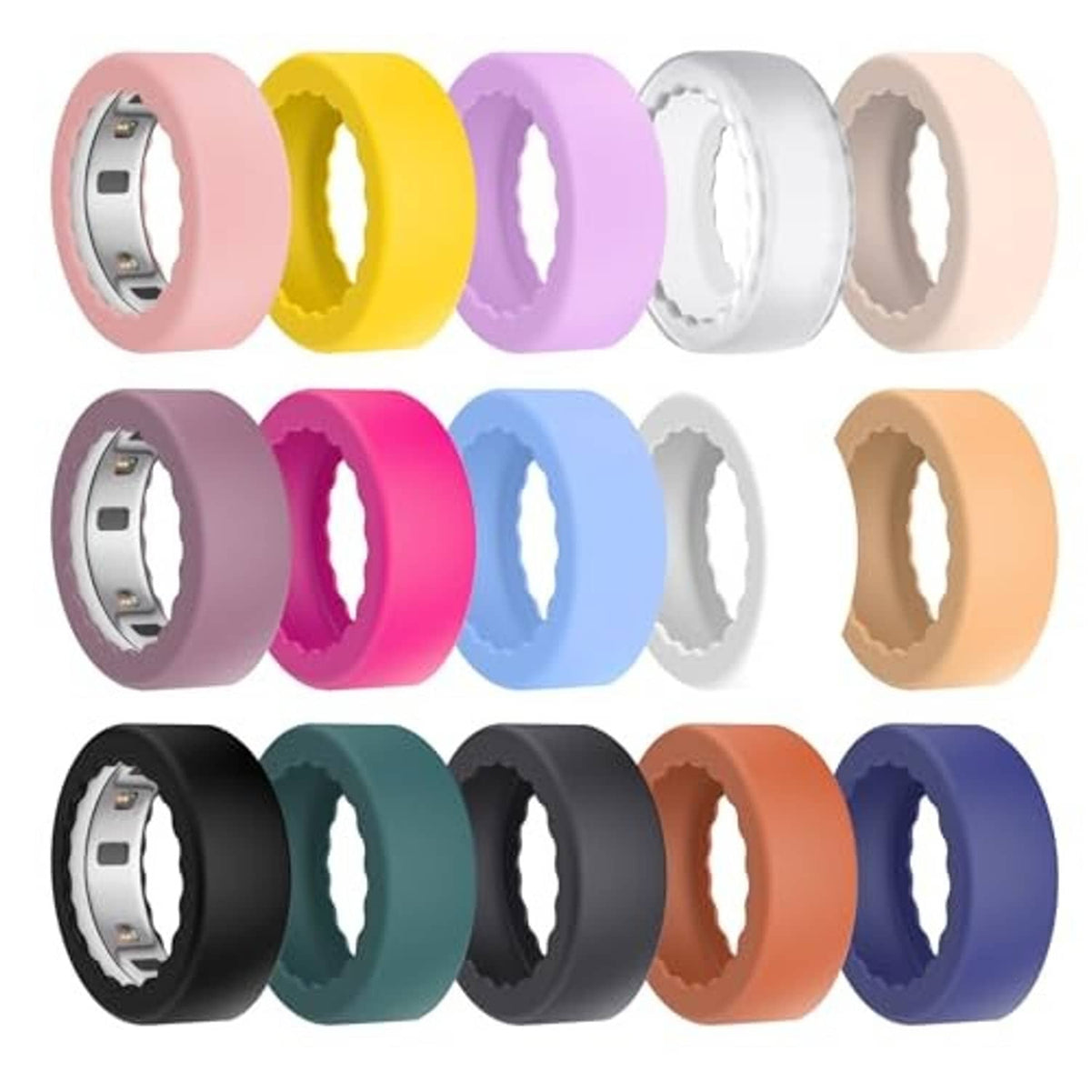 Ultra-thin sport ring cover set with mixed colors: gray, magenta, blue, black, teal, navy