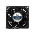 Black 120x120x38mm IP67 waterproof cooling fan with dual ball bearing design