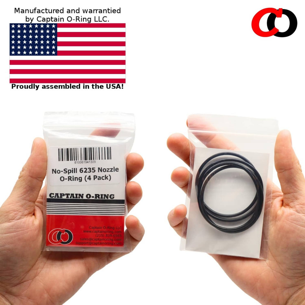 Sealed bags with black 6235 nozzle O-ring (4 pack) shown in hands