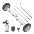 16-inch undercarriage pressure washer attachment with wheel scrubber and multiple extension nozzles