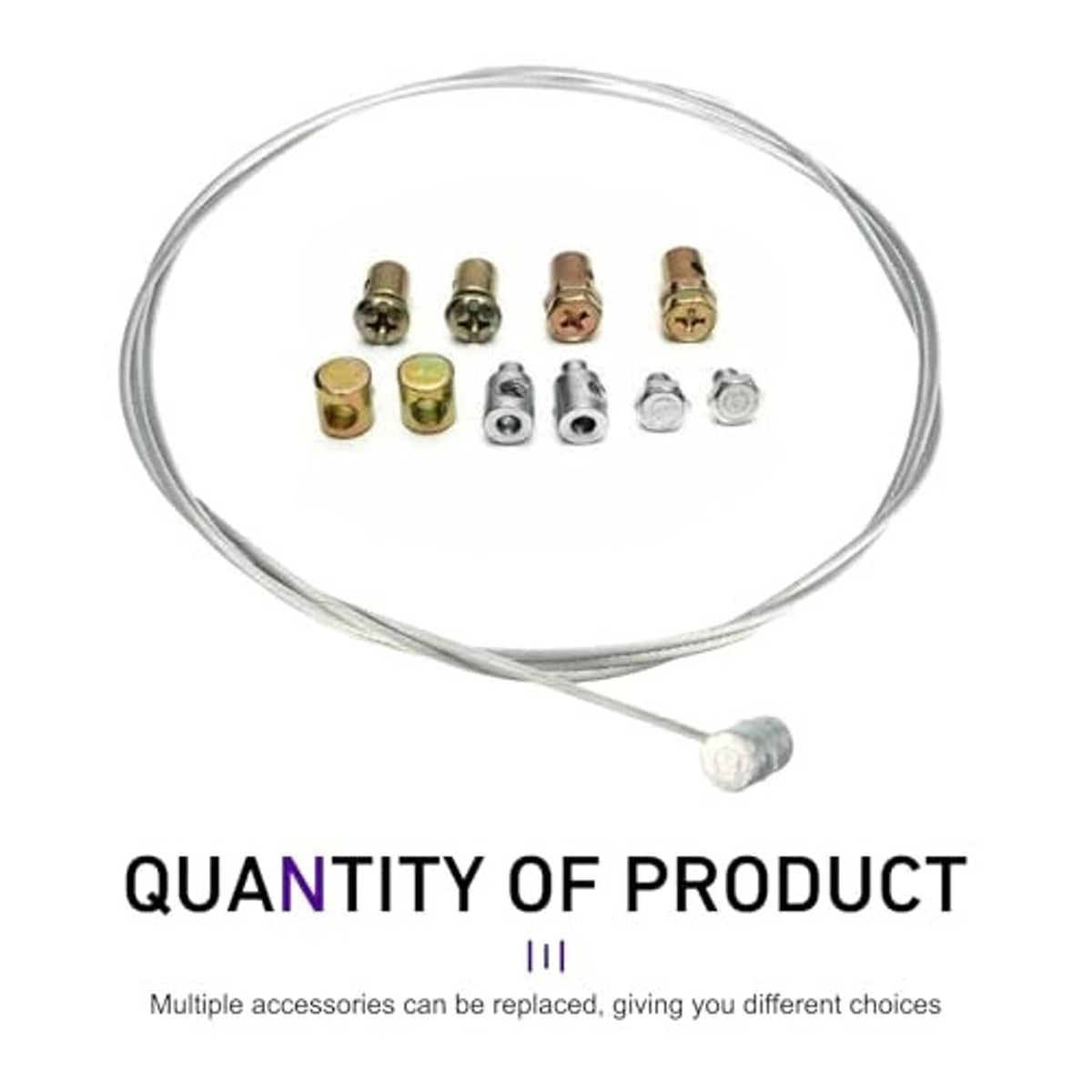 Car cable connector modification kit with looped cable and assorted brass and silver fittings