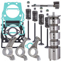 Engine camshaft rocker arm gasket kit with blue gaskets, valve springs, and rocker arms