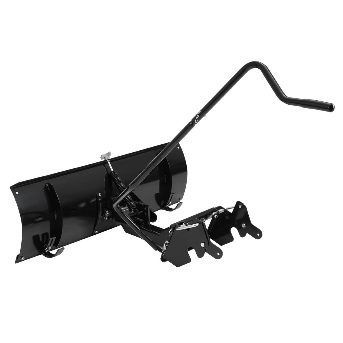 46-inch snow blade plow attachment with black blade and angled handle for mounting
