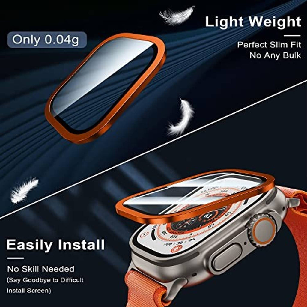 Orange slim protective case for Apple Watch Ultra, lightweight design