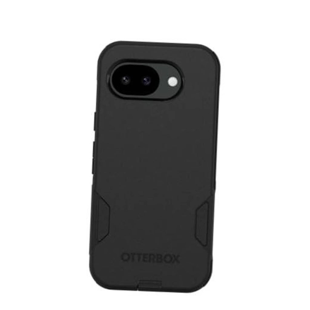Black OtterBox phone case with dual camera cutout and tactile corner grips