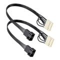 PWM CPU fan adapter cable with two black 4-pin connectors and two white 5-pin headers