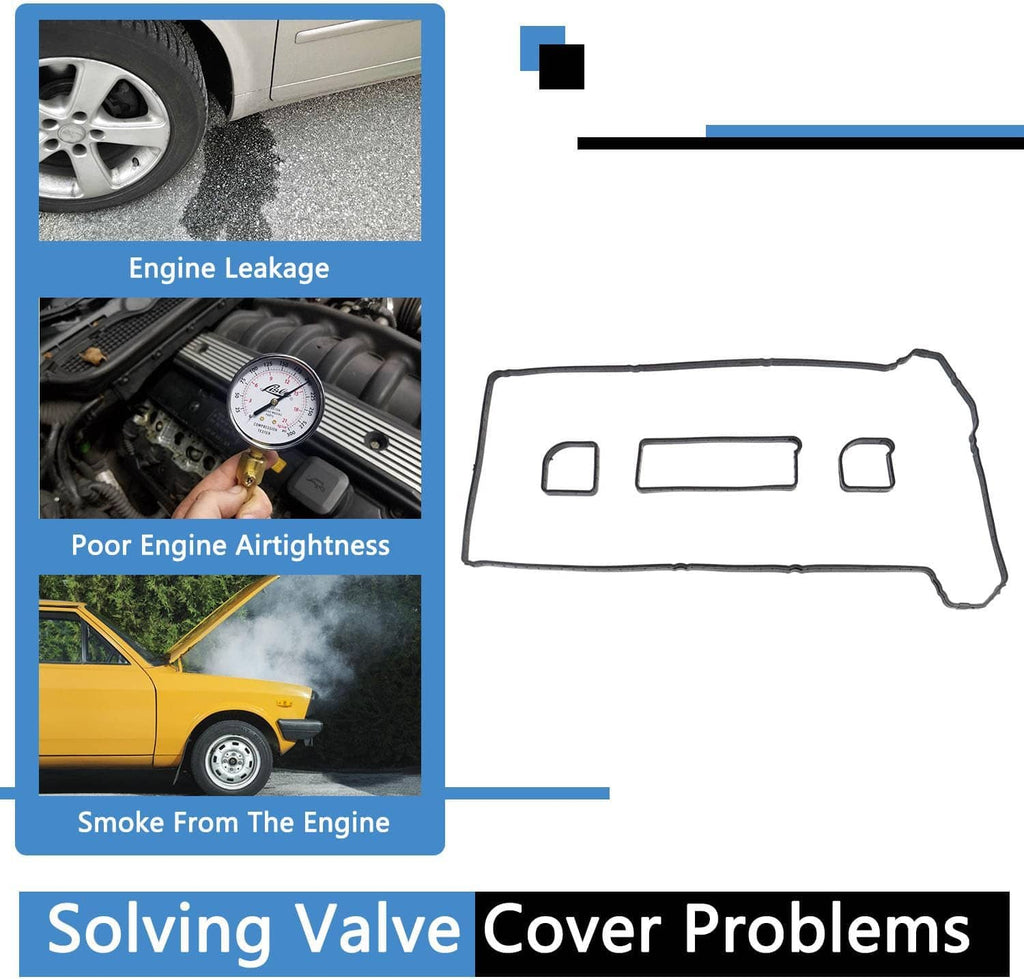 Valve cover gasket set with multiple molded seals, shown on white background.